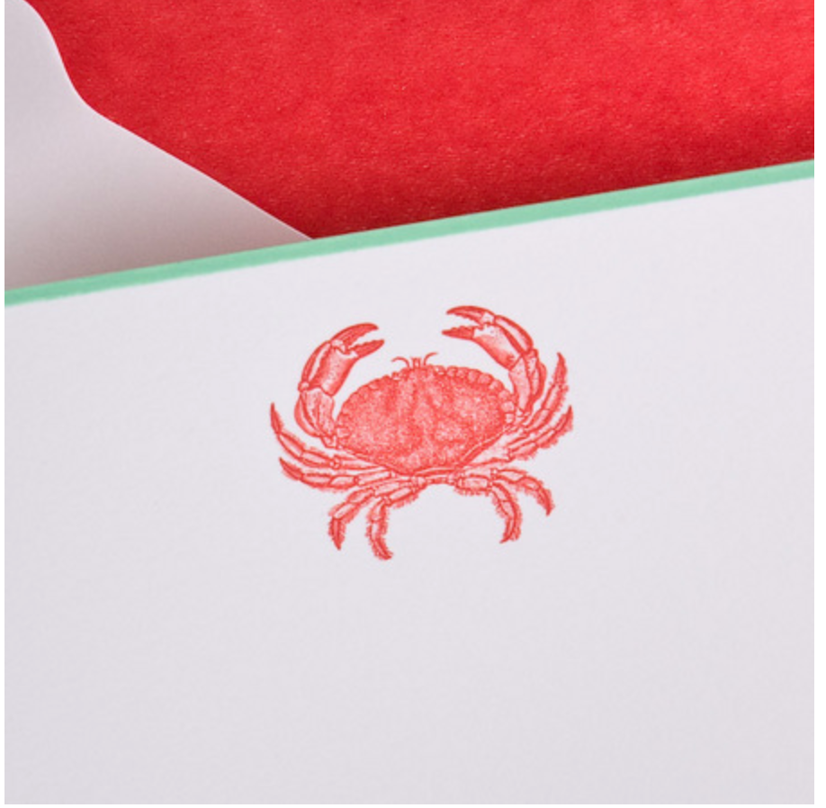 Crab with Seafoam Border - Engraved