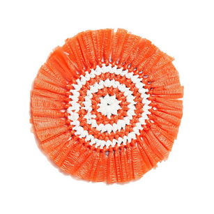 Woven Fringe Coasters - Orange & White - Set of 4
