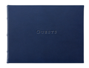 Guest Book - Navy Blue Leather