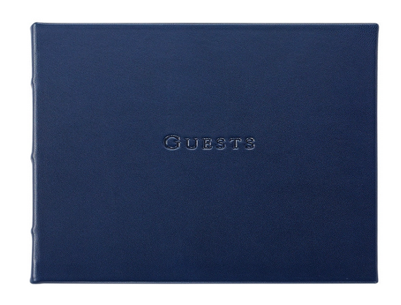Guest Book - Navy Blue Leather