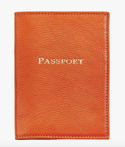 Passport Cover Orange Leather
