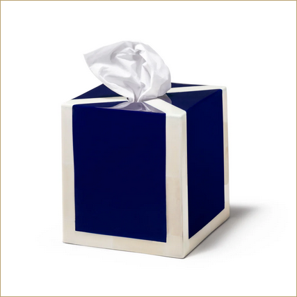 Ink Blue & Bone Tissue Box