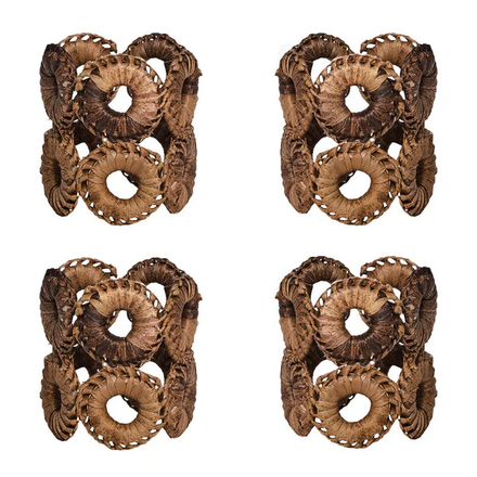 Juliska Rustic Ring Napkin Ring Set/4 - Natural