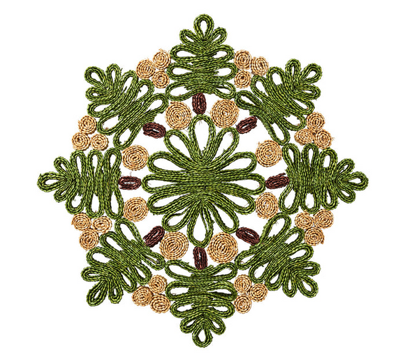 Kim Seybert Verve Placemat in Green & Natural