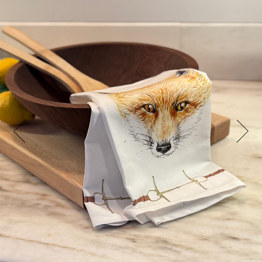Hunt Country Tea Towel in White