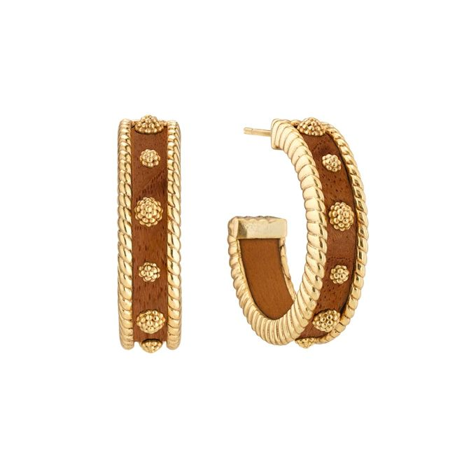 Berry Medium Hoop Earrings - Teak