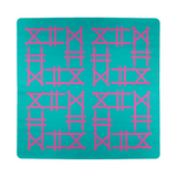 Teal Trellis Double-Sided Travel Mahjong Mat
