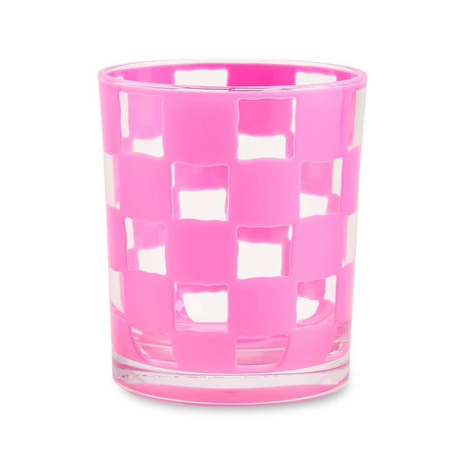 Pink Check Acrylic Tumblers, Set Of 4