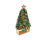 Kim Seybert Bejeweled Xmas Napkin Ring in Red, Green & Gold, Set of 4 in a Gift Box