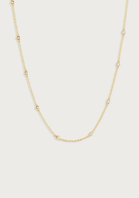 Anabel Aram Gold Chain with Crystals
