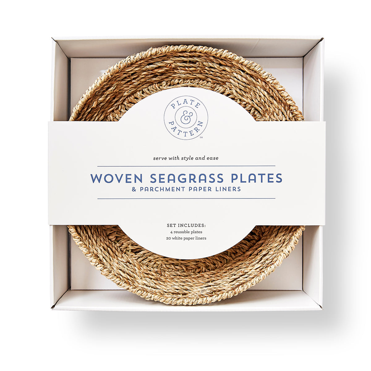 Plate & Pattern Woven Seagrass Plates, Set of 4