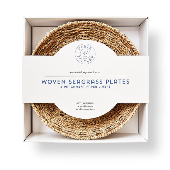 Plate & Pattern Woven Seagrass Plates, Set of 4
