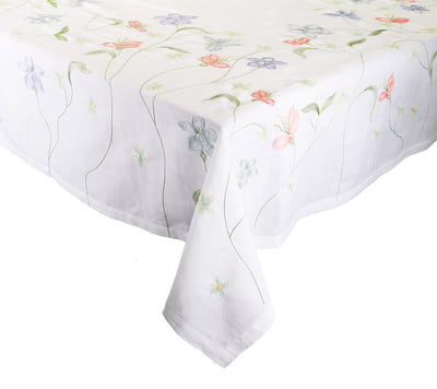 Kim Seybert Vista Tablecloth in White & Multi 54x126" - DISCONTINUED