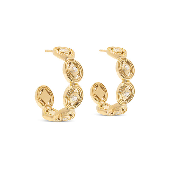 Monique Hoop Earrings in Gold/Cubic Zirconia