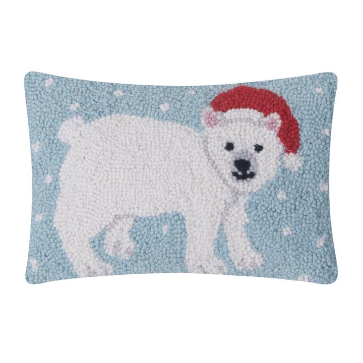 Holiday Polar Bear Hook Pillow