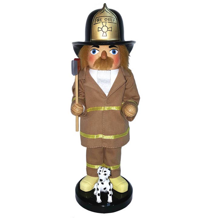 14" Fireman and Dalmatian Nutcracker