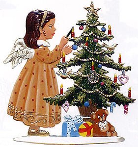 Angel Decorating Tree, Painted