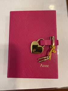 Embossed Heart Lock Diary- Assorted Colors