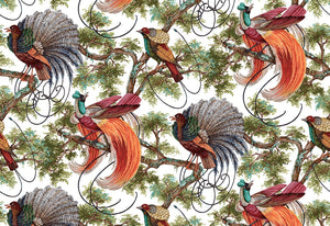 Autumn Bird Studies Multicolor Large Rectangle Tray