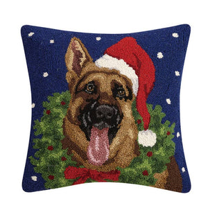 German Shepherd with Wreath Hook Pillow