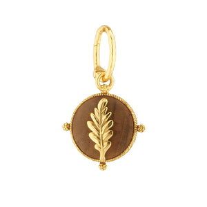 Forest Walk Oak Leaf Double Sided Pendant - Teak/Gold
