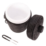 Rattan Ice Bucket with Tongs