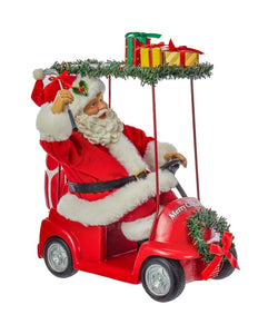 11.25" Fabriché Santa Driving Golf Cart