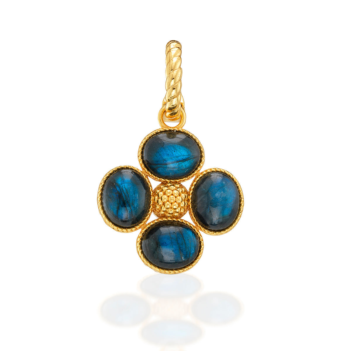 Berry Clover Double Sided Pendant- Blue Lab