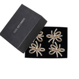 Kim Seybert Jeweled Bow Napkin Ring in Gold & Crystal, Set of 4 in a Gift Box