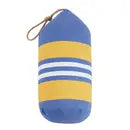 Navy Yellow Stripe Buoy Shaped Printed Pillow