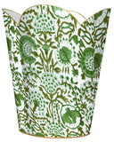Green Floral Block Wastepaper Basket