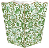 Green Floral Block Wastepaper Basket