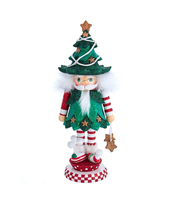 12.5" Hollywood Nutcrackers Jolly Tree Christmas Hat Nutcracker