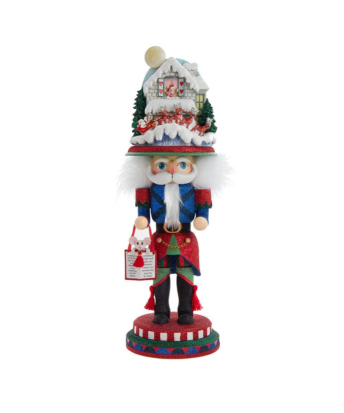 17.5" Hollywood Nutcrackers A Miniature Sleigh & 8 Tiny Reindeer Nutcracker