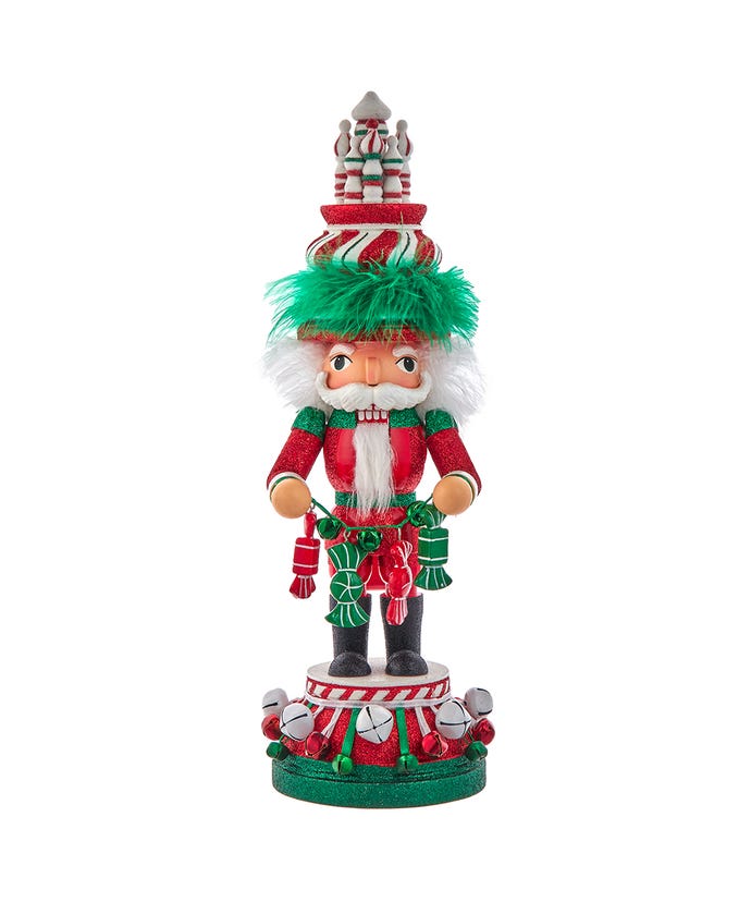15" Hollywood Nutcrackers Red, White & Green Candy Tower Hat Nutcracker