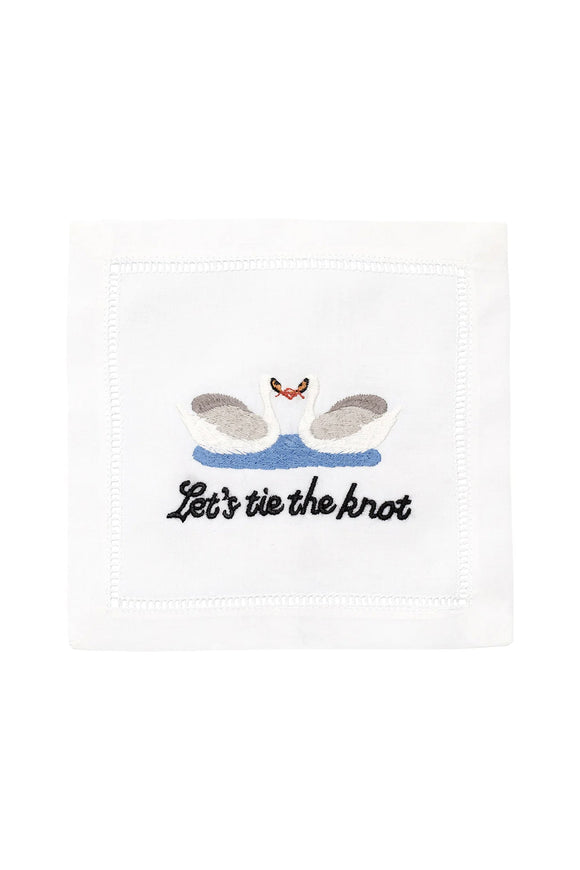 Let's Tie the Knot Cocktail Napkins Set of 4