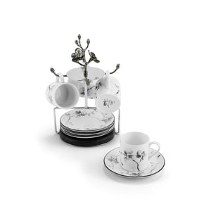 Michael Aram Blue Orchid Demitasse Set with Stand - Thumbnail 4
