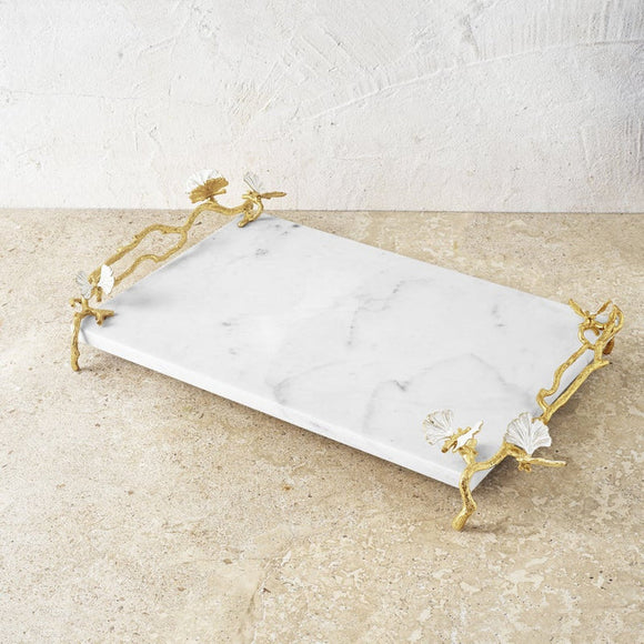 Michael Aram Butterfly Ginkgo Gold Cheese Board with Spreader