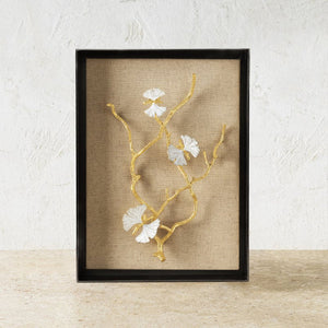Michael Aram Butterfly Ginkgo Gold Fabric Shadow Box