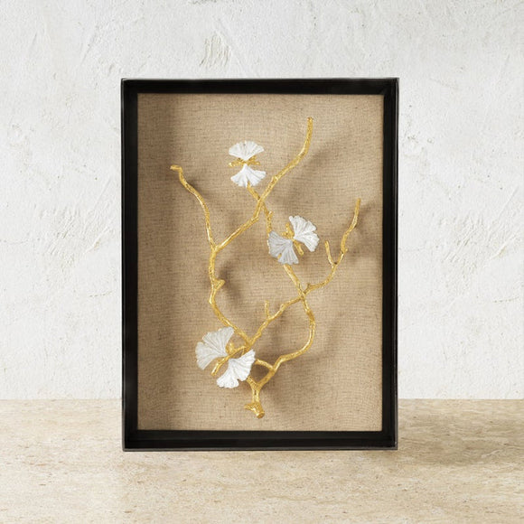 Michael Aram Butterfly Ginkgo Gold Fabric Shadow Box