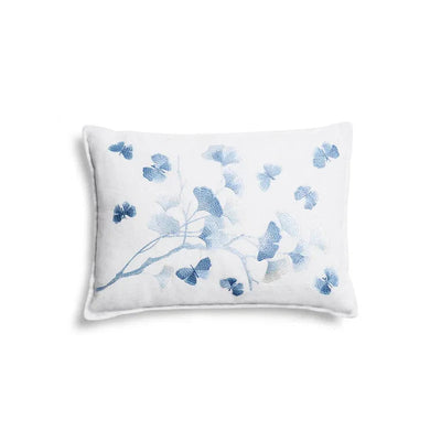 Michael Aram Butterfly Ginkgo Ombre Embroidered Decorative Pillow - Sky & Crème