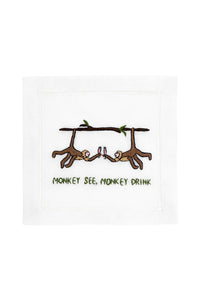 Monkey See, Monkey Drink Cocktail Napkins Set of 4