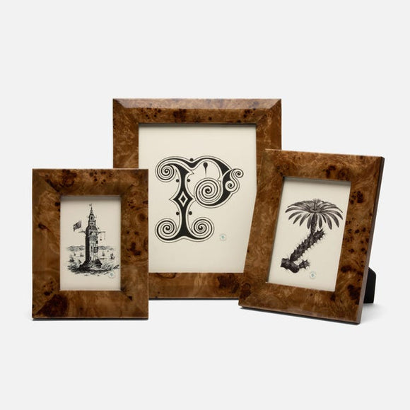 Narvik Frame, Dark Brown Burl Maple 4x6