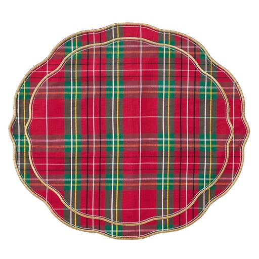 Kim Seybert Trad Plaid Placemat in Red, Green & Gold