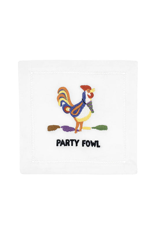 PARTY FOWL Cocktail Napkins Set of 4