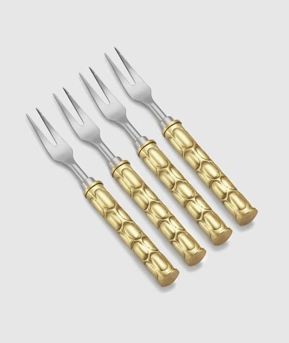 Helios Brass Cocktail Fork 4 pc