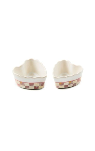 Rosy Check Everyday Heart Ramekins, Set Of 2