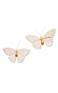 Rosy Check Wall Decor Butterfly Duo