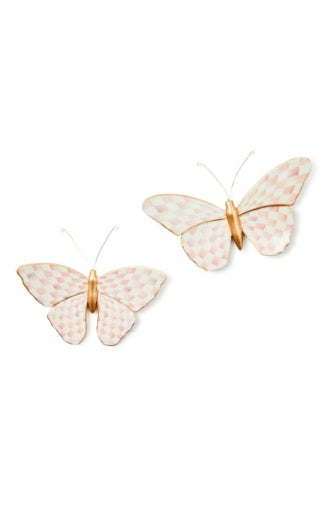 Rosy Check Wall Decor Butterfly Duo