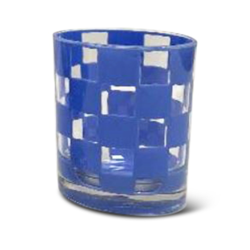 Blue Check Acrylic Tumblers, Set Of 4
